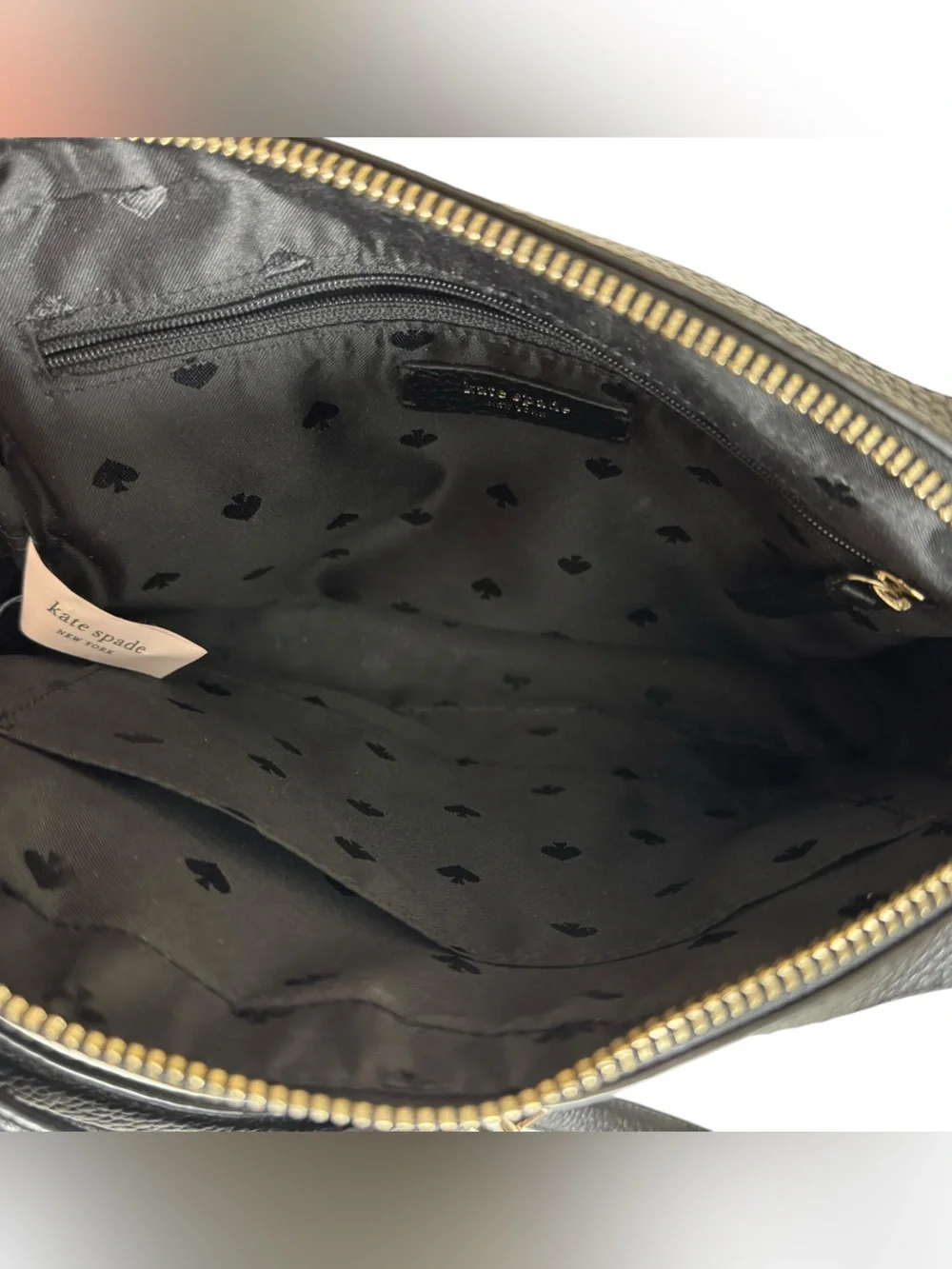 Kate Spade Logo Black Pebbled Leather Camera Bag Purse